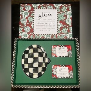 MacKenzie Childs Glow Home Apothecary Soap and Caddy Set